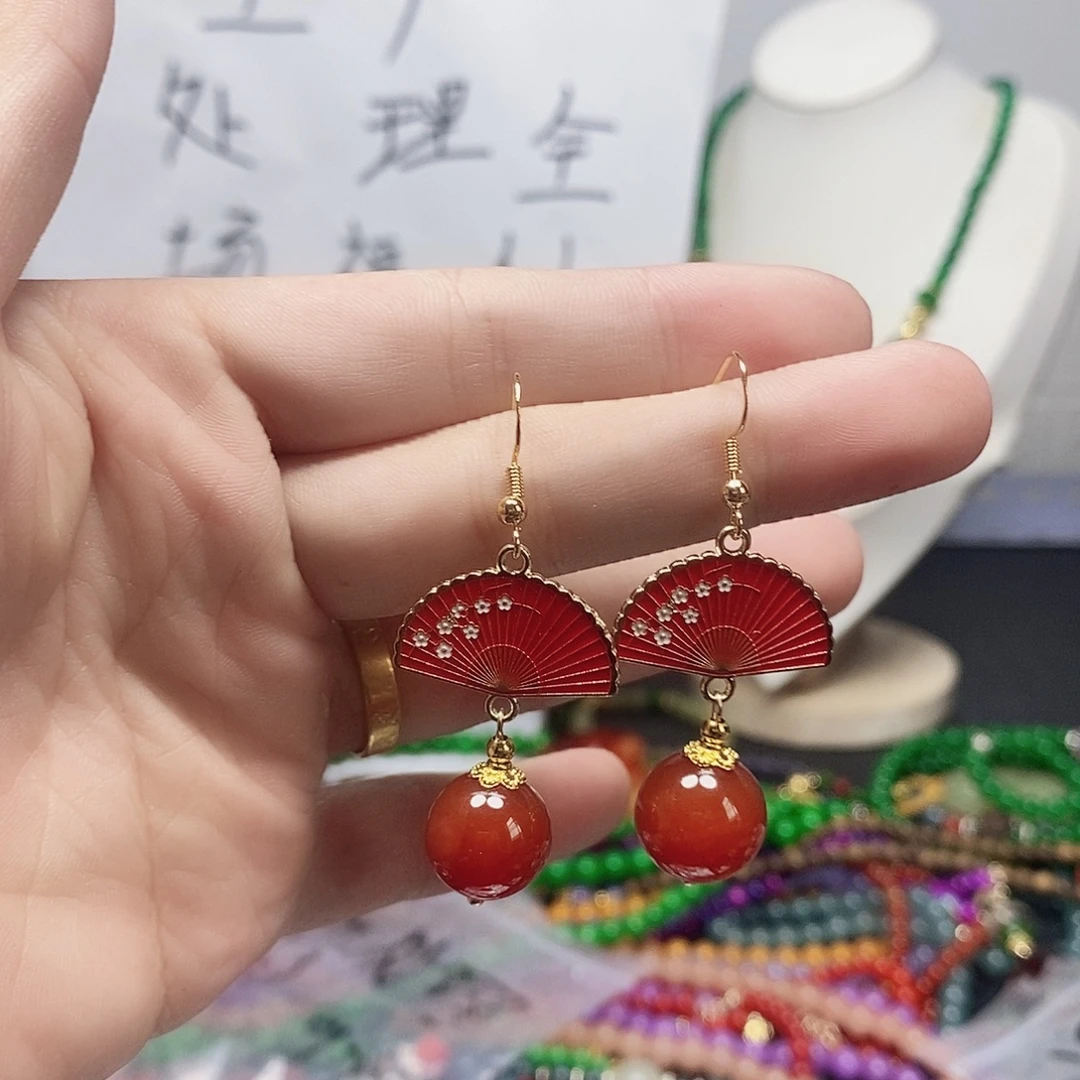 未镶嵌耳坠玛瑙/玉髓68
