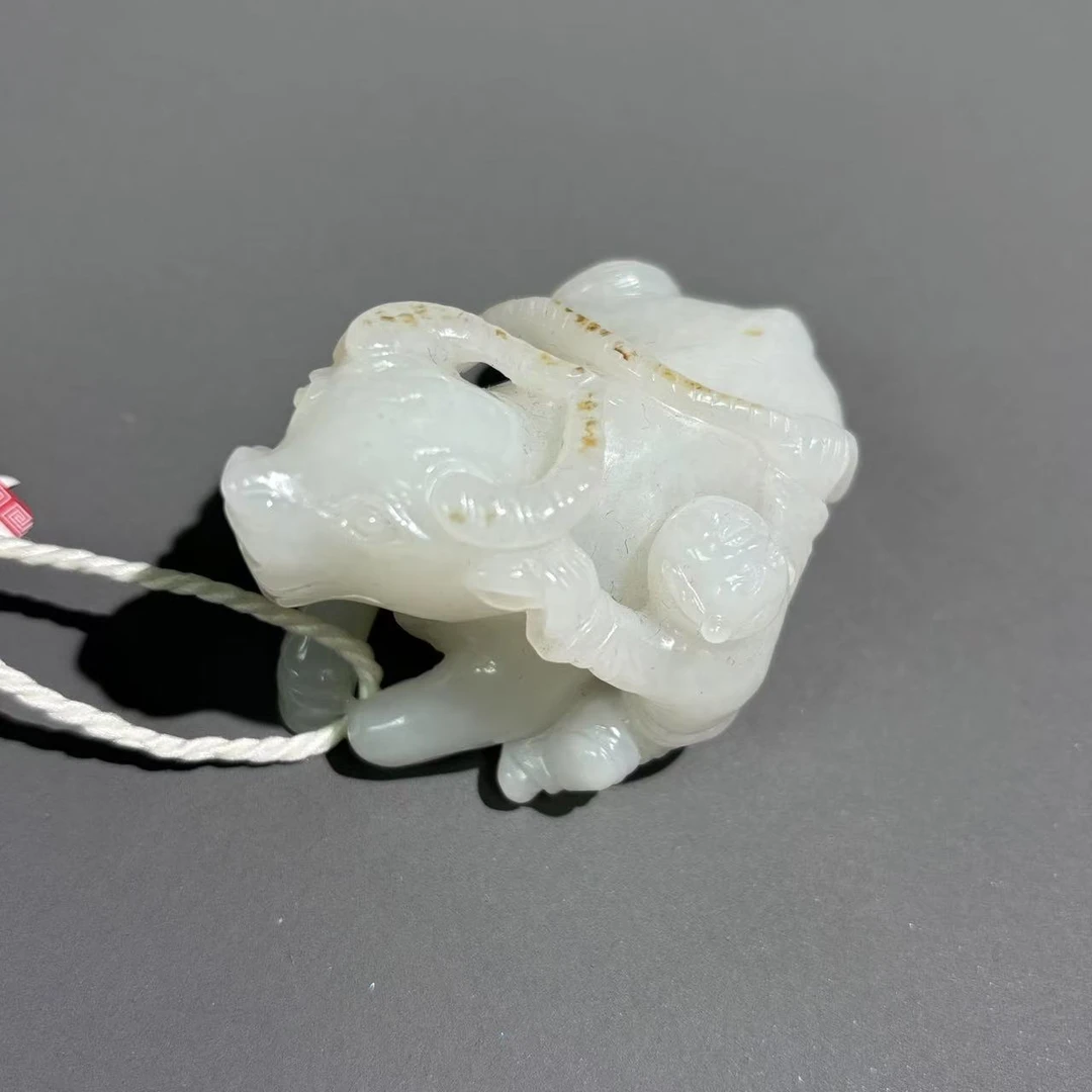 清代和田玉童子牧牛