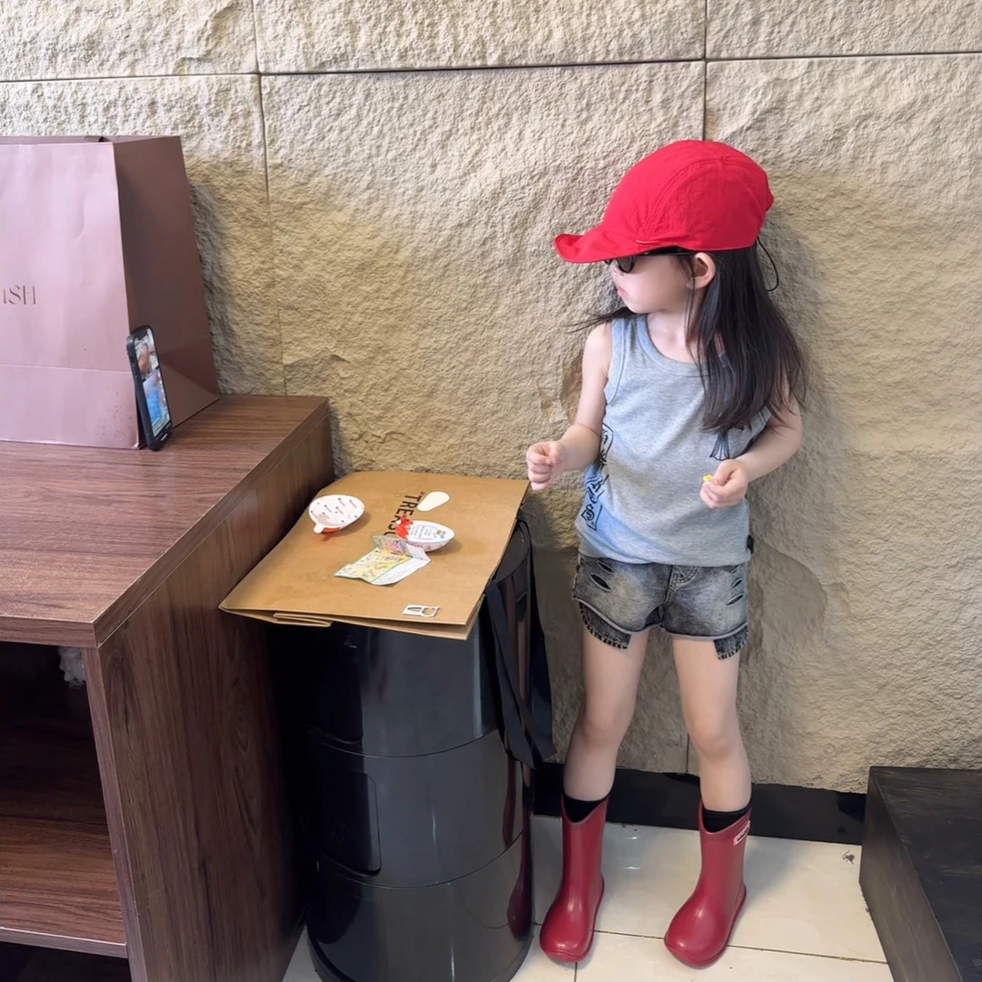 现货MZ.儿童夏季新款必入款螺纹弹力百搭背心2112