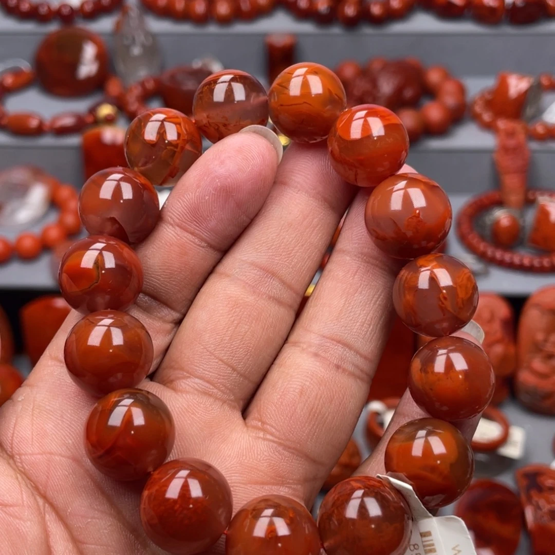 南红玛瑙未镶嵌珠宝奇石单圈15