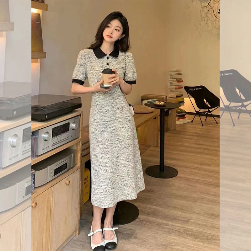 【退换包邮】夏季裙子高级感法式收腰气质小香风连衣裙SG659