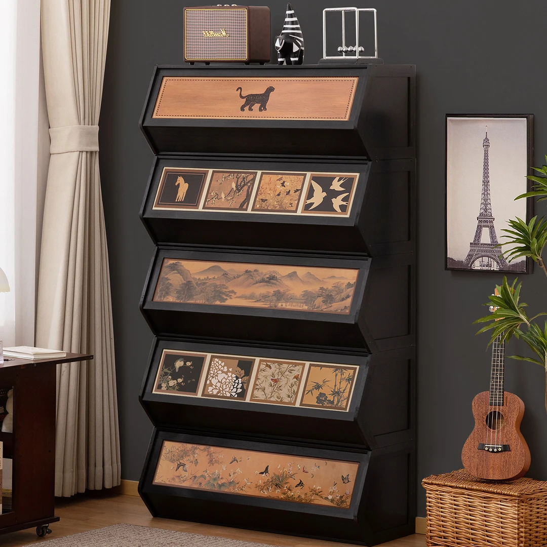 书架落地置物架书柜子家用儿童客厅靠墙杂物柜储物卧室简易展示柜