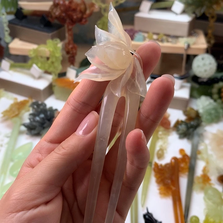 蛇纹石玉未镶嵌发饰