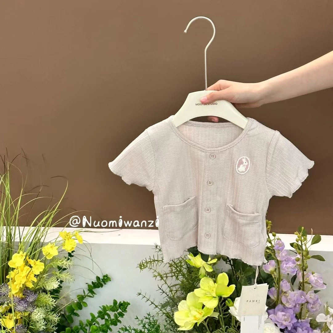 FX-1509-儿童时尚洋气百搭兔兔标上衣（夏款）