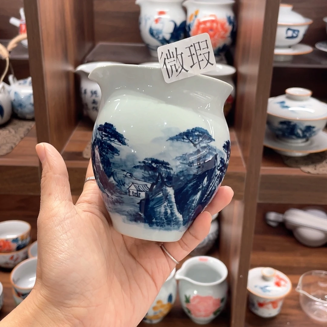 釉下手绘茶具微瑕