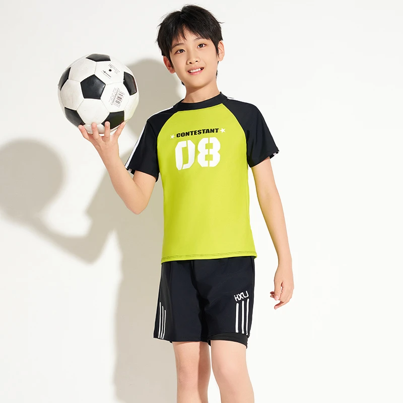 男孩泳装青少年男童运动休闲时尚儿童装中大童速干保守冲浪游泳装