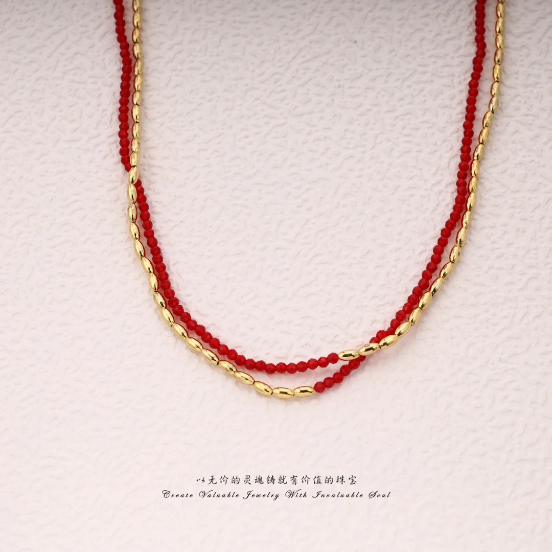 铜合金项链 【Lisa Nik】美·双层时尚项链颈链（45cm） LSK-C-31279