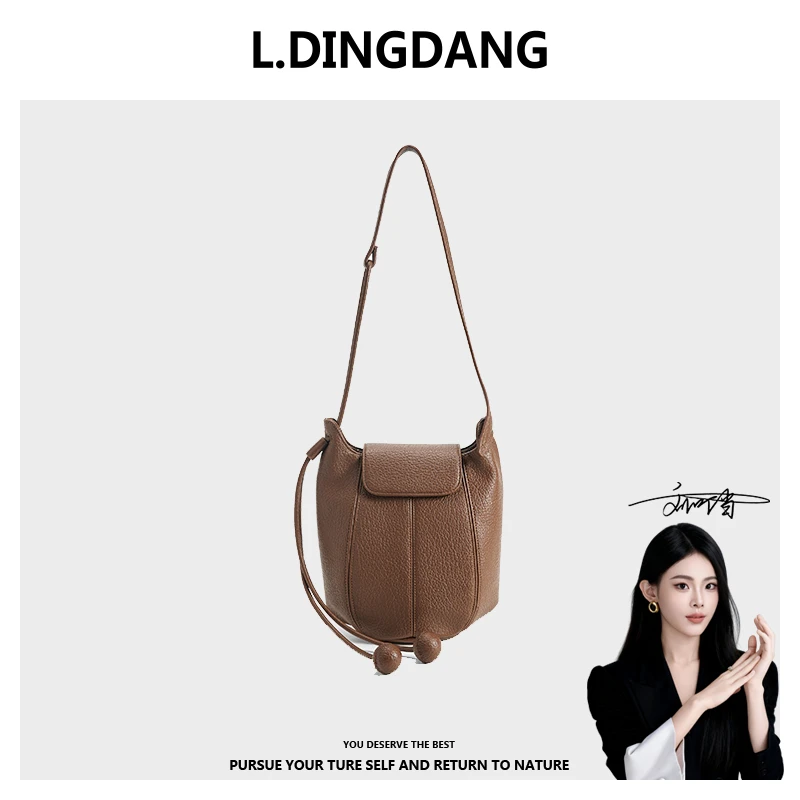 【刘叮当甄选】CEFINN 反绒拉链水桶包斜挎包软皮凯莉包