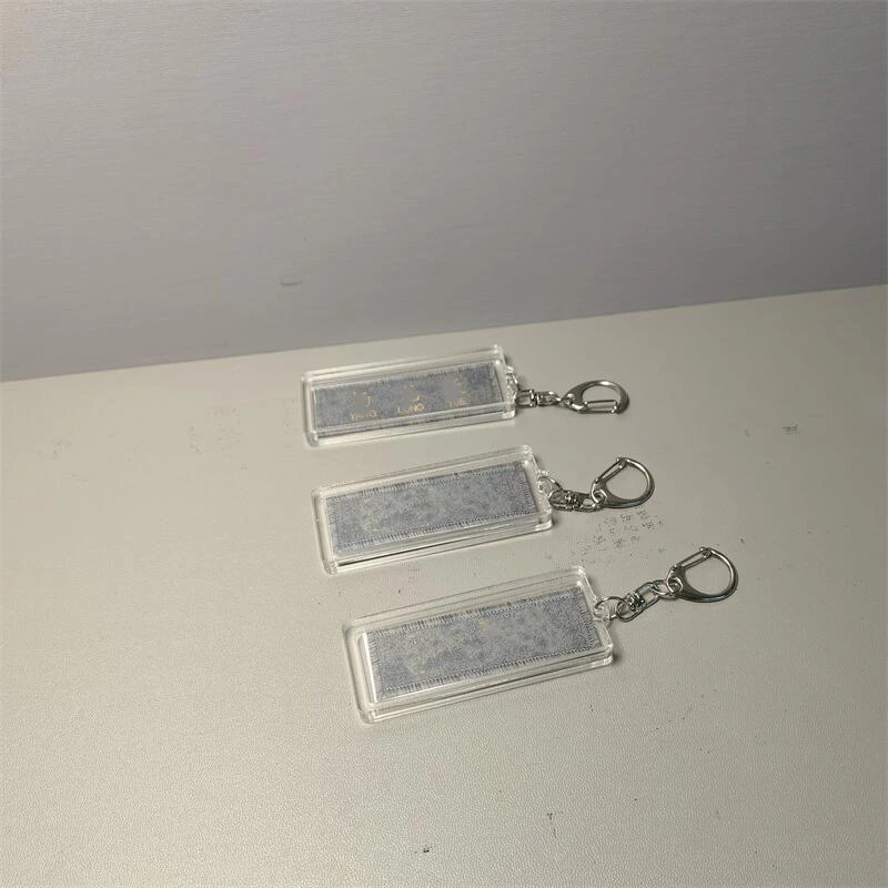 新款加厚亚克力纪念透明姓名牌保护套钥匙扣情侣情人节礼物挂件