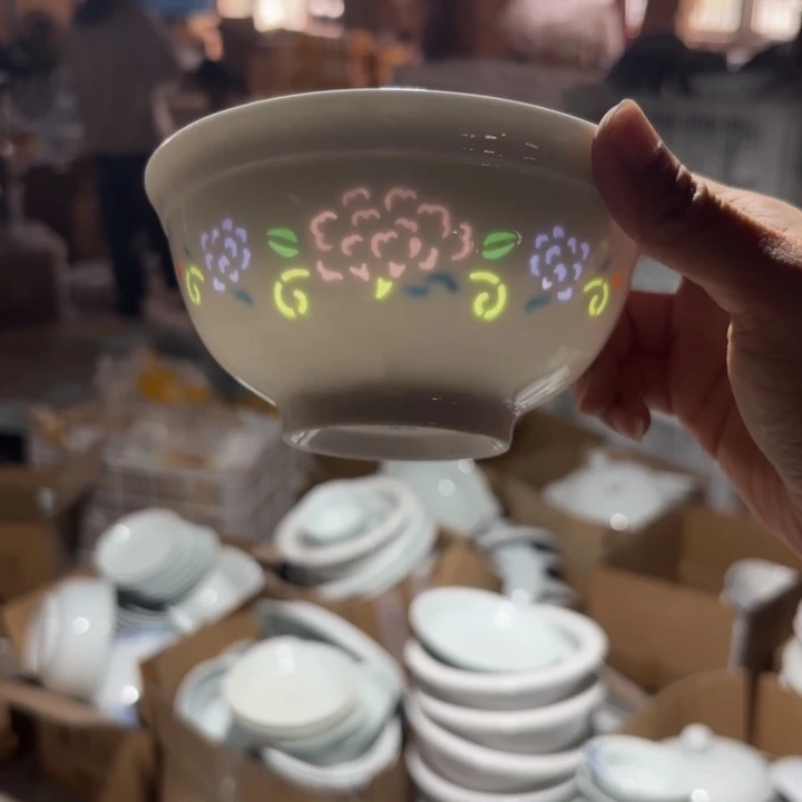 玉瓷景德镇陶瓷米饭碗两只微瑕