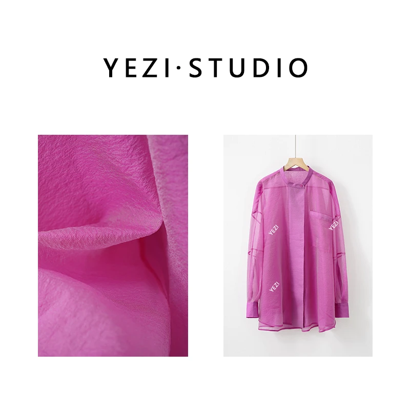 【矜贵】火龙果双色桑蚕丝设计师版宽松防晒衬衣罩衫25215025