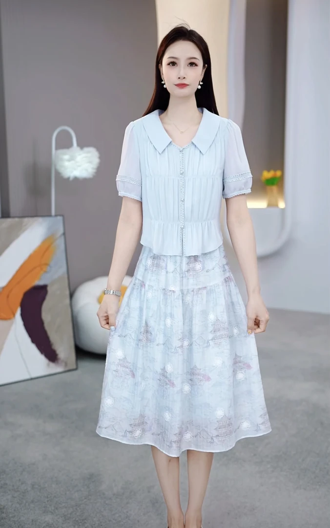 [依铭服饰] KK750#夏季 2025 新款 减龄 收腰 显瘦  连衣裙