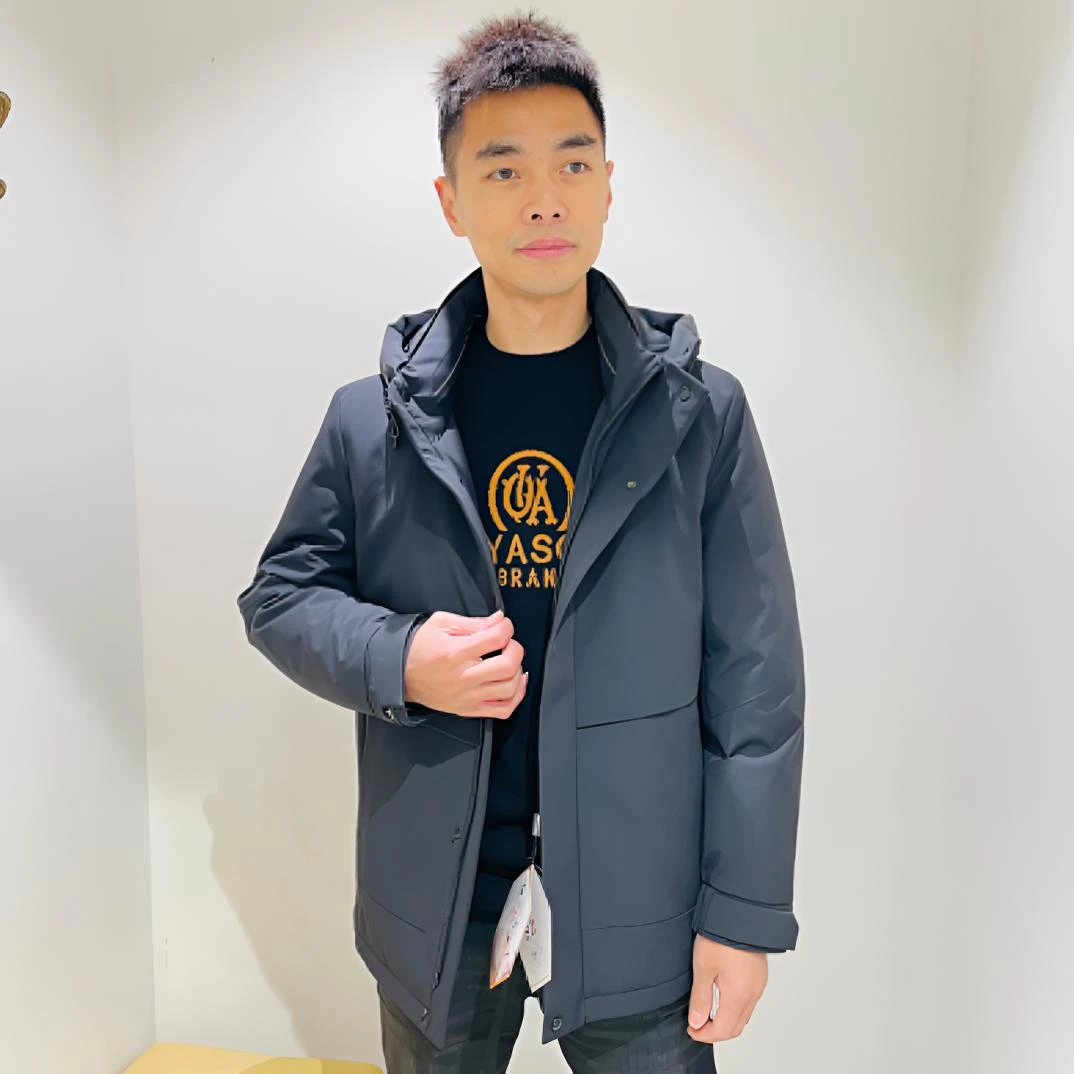 新款男士可拆卸休闲服冬季保暖连帽外套时尚潮流休闲男装