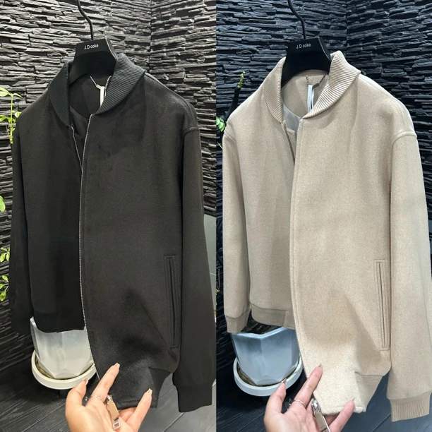 秋季新款高端欧货时尚男士羊毛混纺夹克外套/6379