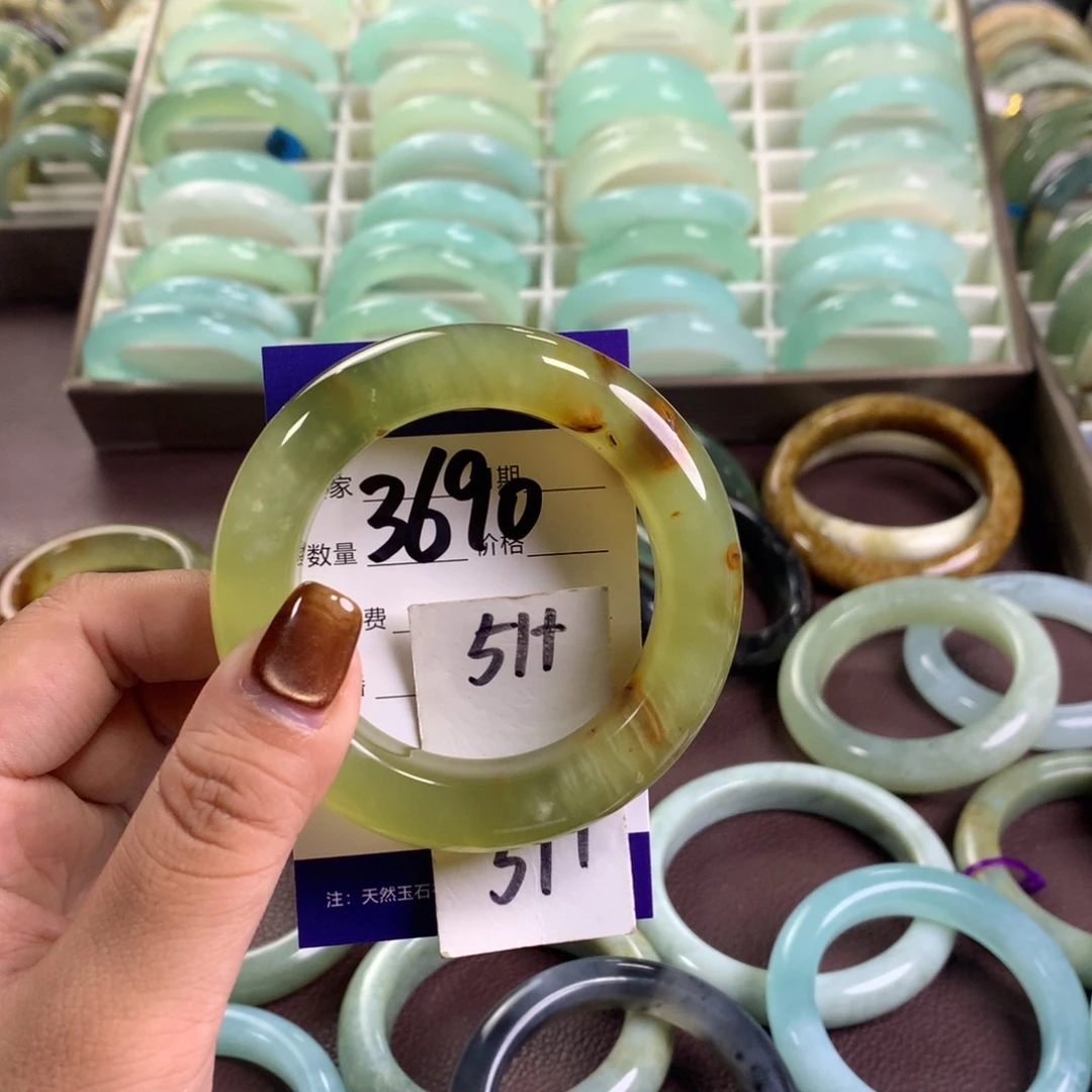 未镶嵌蛇纹石玉手镯3690