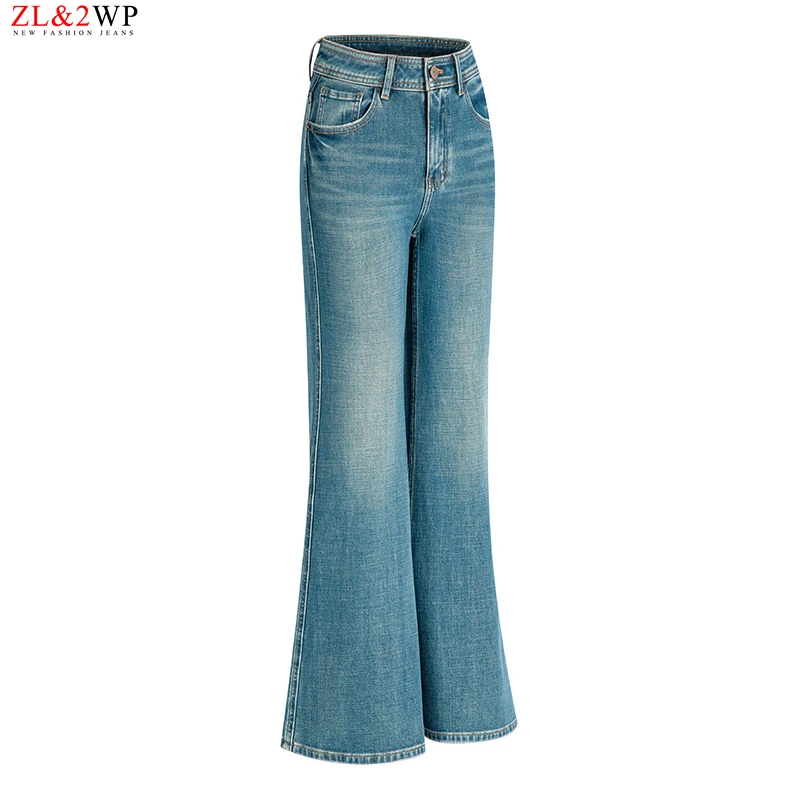 超模牛仔裤女高腰宽松微喇叭百搭显瘦2025早春新款气质时尚设计感