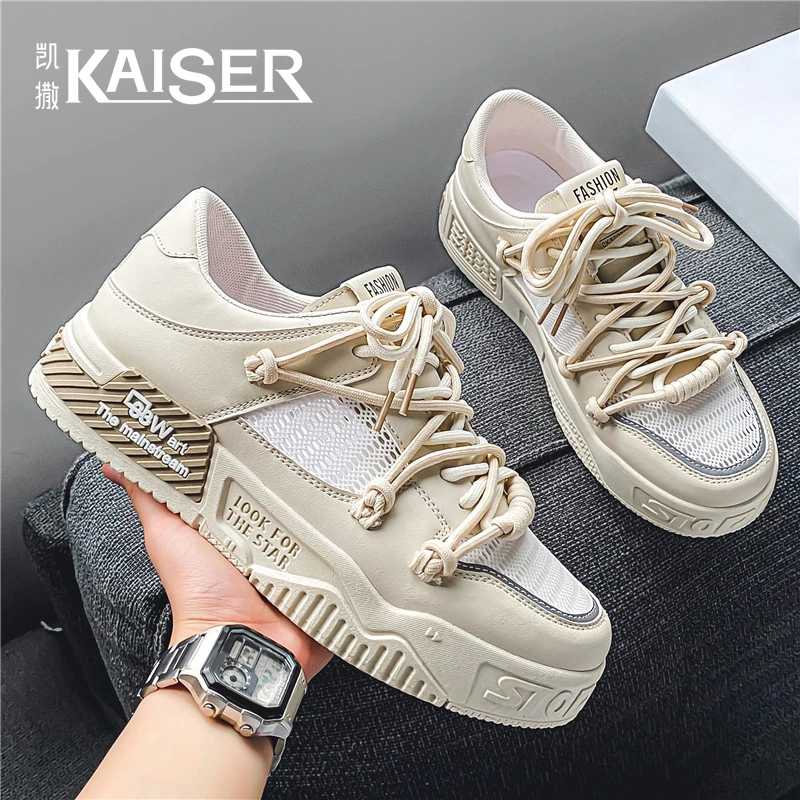 凯撒官方正版夏季男鞋百搭透气网面运动鞋子舒适厚底耐磨休闲板鞋