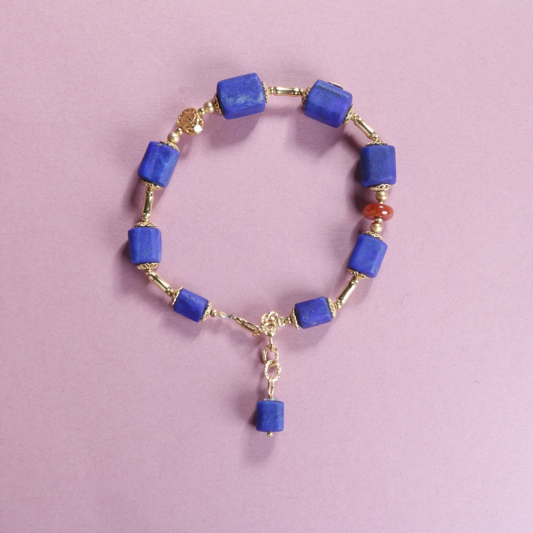 【汪氏精品】中式高贵青金石方型随型手链 多样性发其一 1818-F032