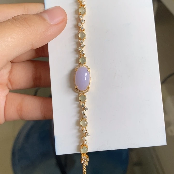 翡翠手链银S925镶嵌1111