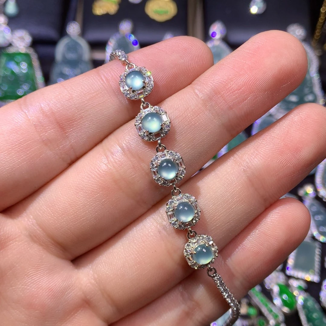 翡翠银S925镶嵌颈饰7667766677666