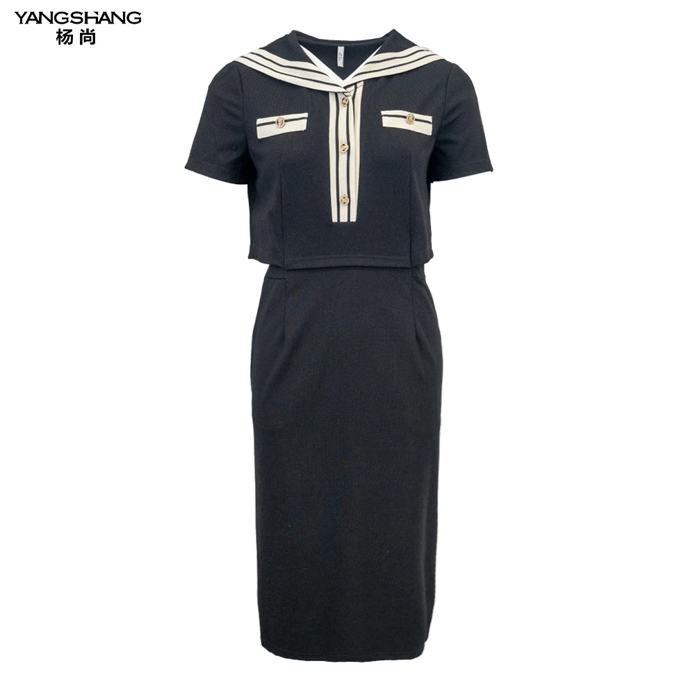 【黛调】YANGSHANG 春夏新款海军领连衣裙G8M166