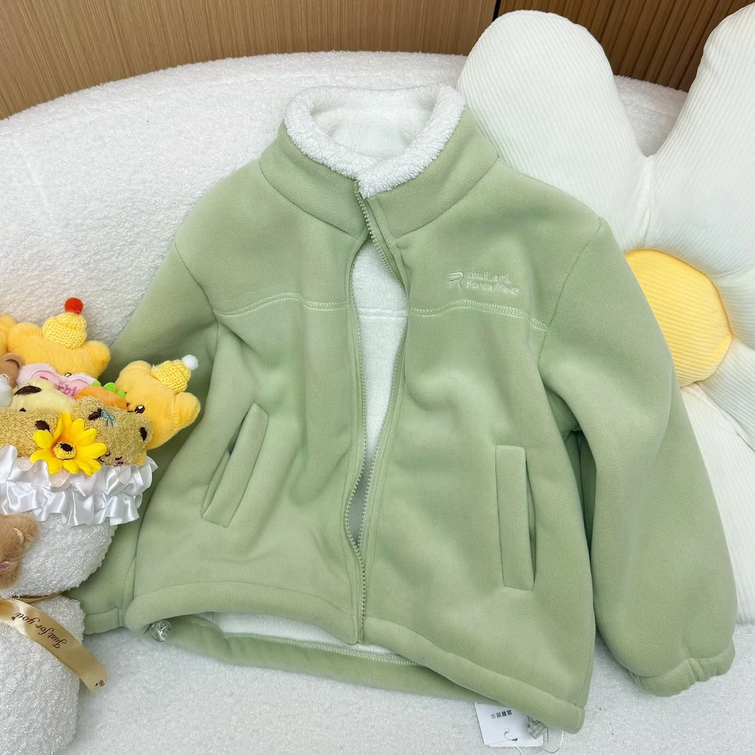 【现货】女大童韩版洋气冬季外套2025新款加厚保暖儿童加绒冬装棉服