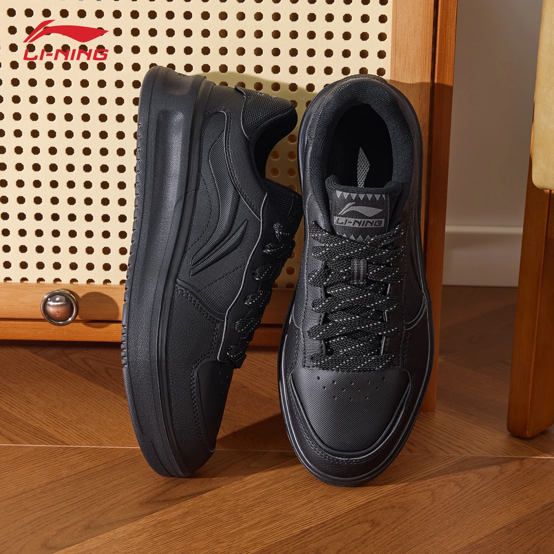 李宁元宵男鞋板鞋2025秋季新款防滑耐磨舒适百搭潮流灰色运动鞋男