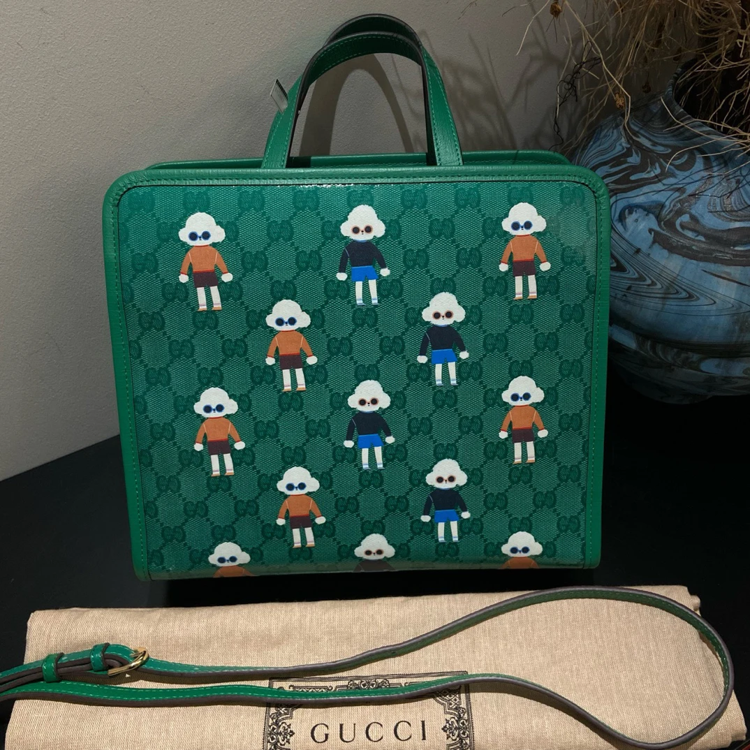 95新 GUCCI/古驰 儿童托特包 042黑标16781540