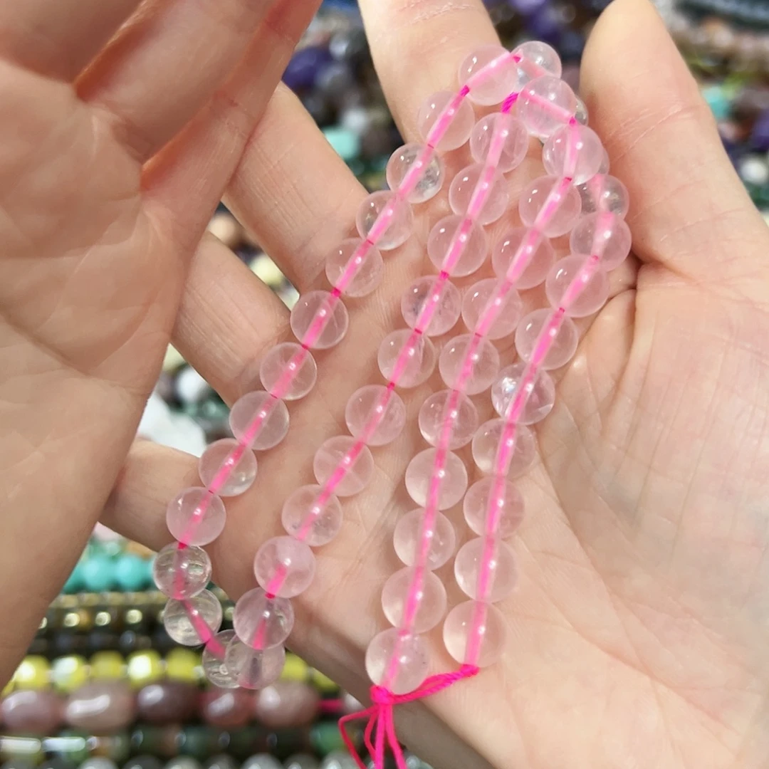 玛瑙/玉髓合金珠宝半成品 卡8高透粉水一条