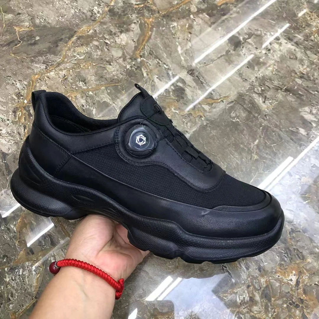 潮流百搭舒适轻便厚底旋转纽扣男鞋子秋冬新款商务休闲鞋透气5016