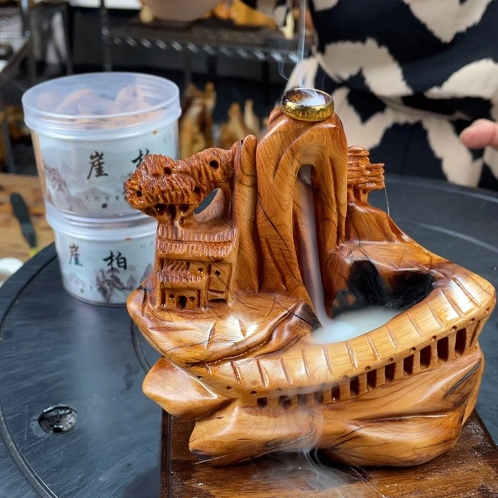 柏木（崖柏）山水倒流香送两盒香