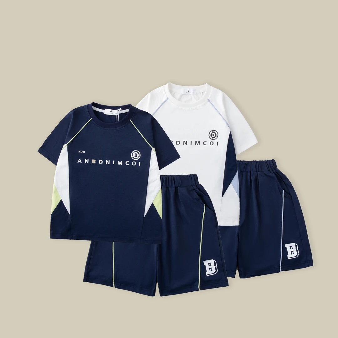 儿童夏款短袖套装2025新款男童潮流时尚运动两件套BX6127华子童装