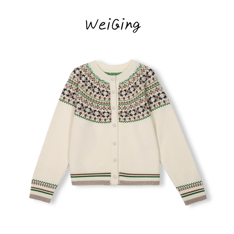 【丹姐家~冬日森林费尔岛】100%羊毛！秋冬百搭叠穿圆领针织衫女