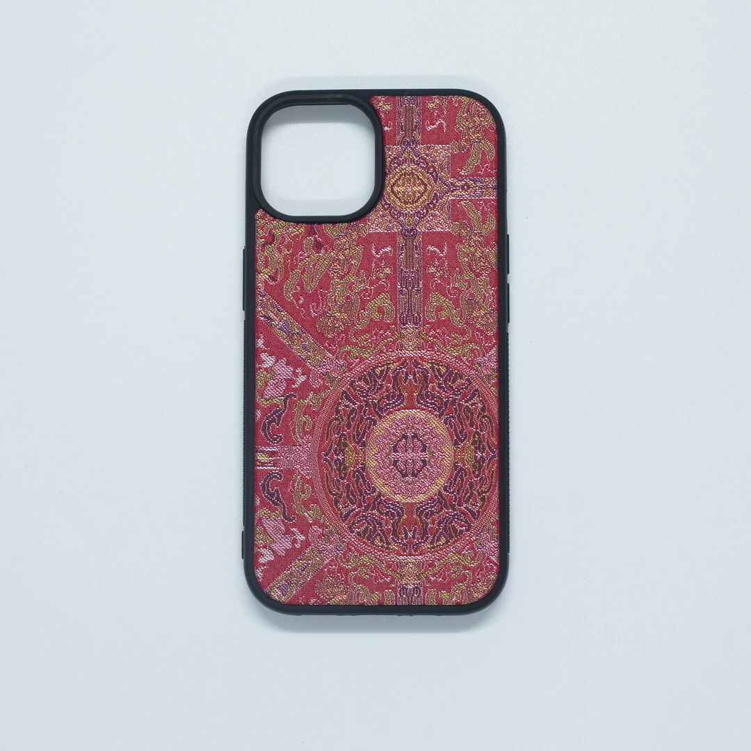 高端非遗蜀锦祥云纹防摔保护壳适用于苹果全包软壳手机壳MK-5004