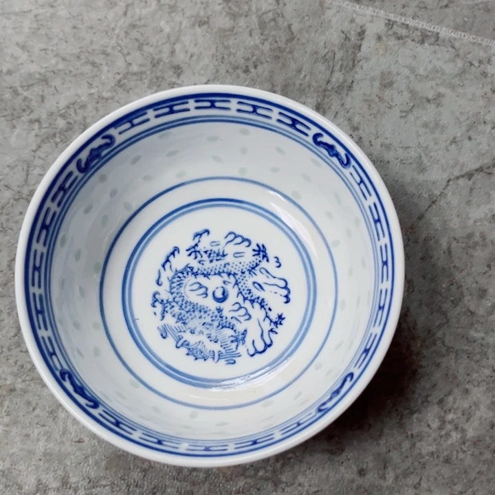 青花玲珑5寸饭碗老玲珑