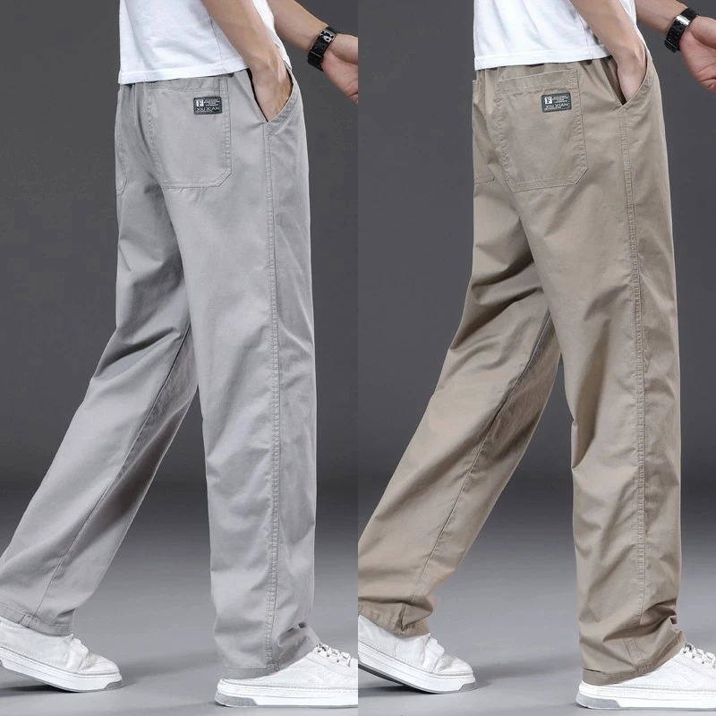 休闲裤男士纯棉直筒裤宽松新款工装裤阔腿耐磨工作裤男青年加大码