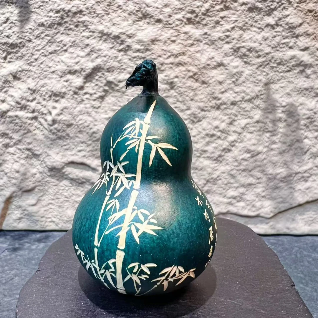 非遗大漆手工雕刻天然葫芦文玩福禄摆件天然葫芦