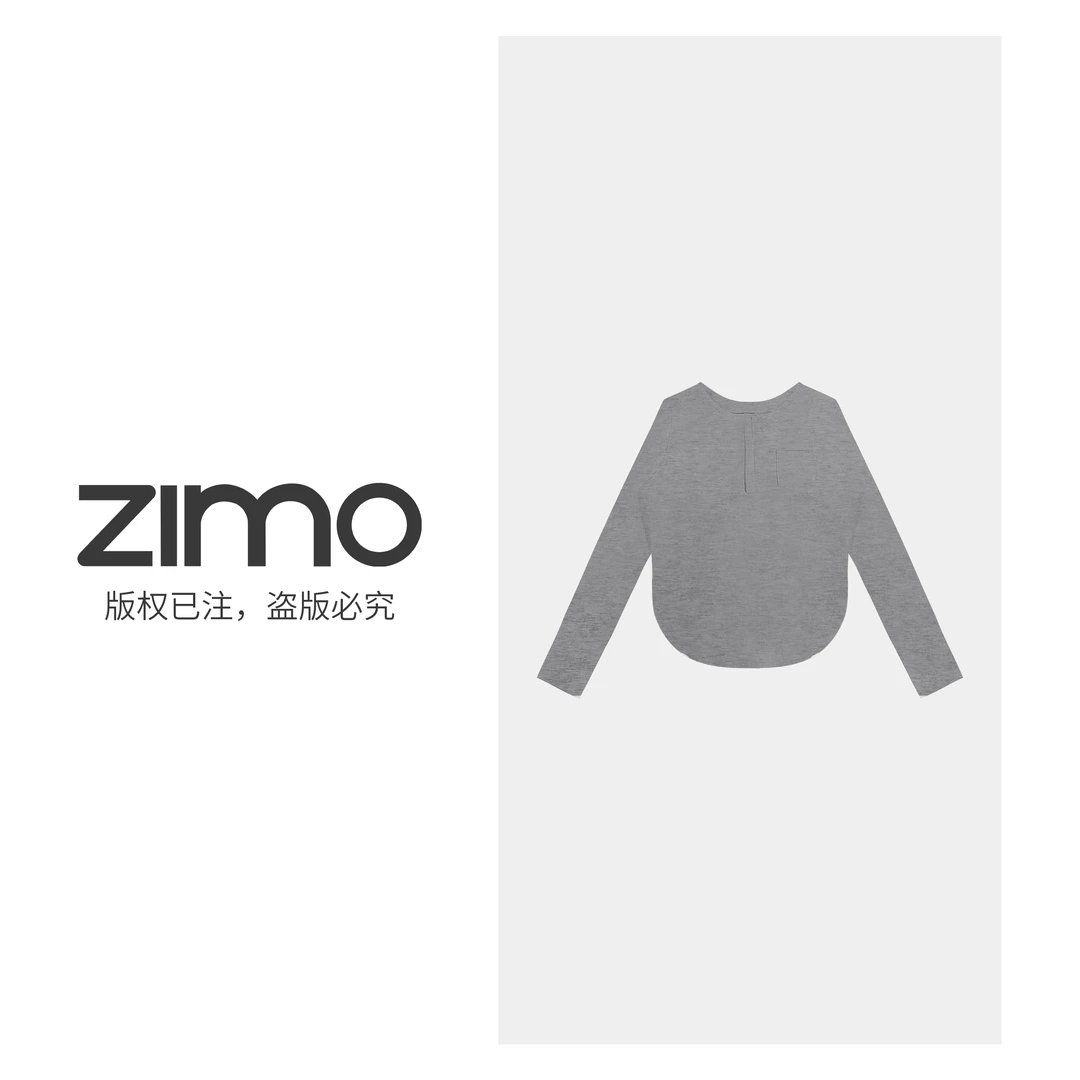 女士长袖花灰色596-zimo-瑜伽健身瑜伽服健服YFCX596