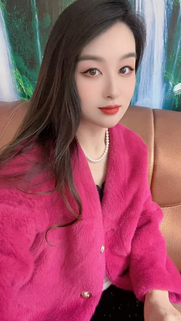 法式千金风2粒扣时尚女装毛毛外套