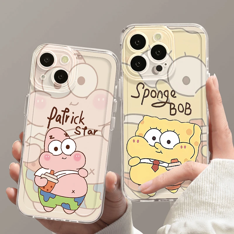 BANCA奶茶海绵宝宝适用iPhone16/15promax手机壳华为vivo小米oppo