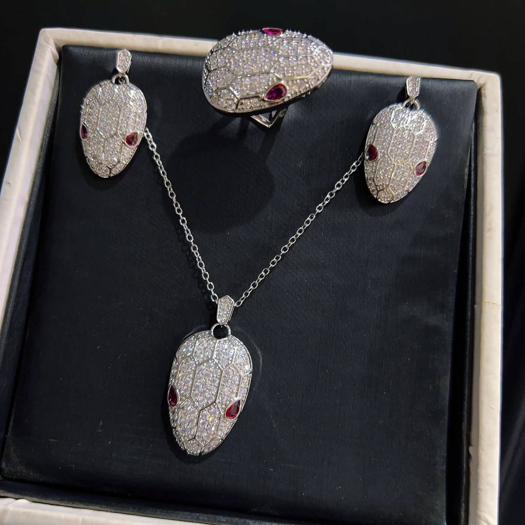 钛钢锆石项链 哈尼西牧时尚高端三件套#0008622