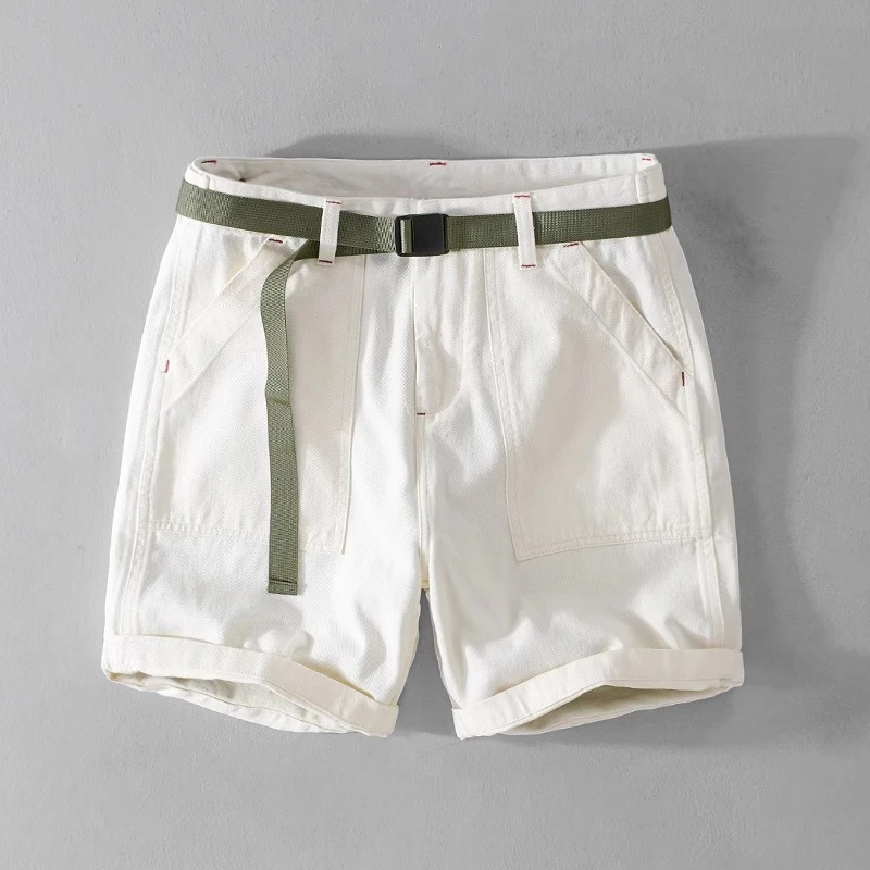 Cebrodz夏季阿美咔叽工装男短裤宽松休闲裤帅气青年潮流百搭中裤