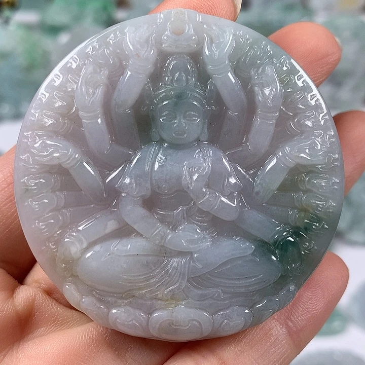 翡翠未镶嵌颈饰千手观音福利多彩颜色福利