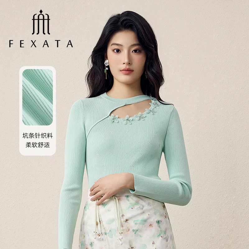 【达人专属】FEXATA斐格思设计感小心机镂空针织衫