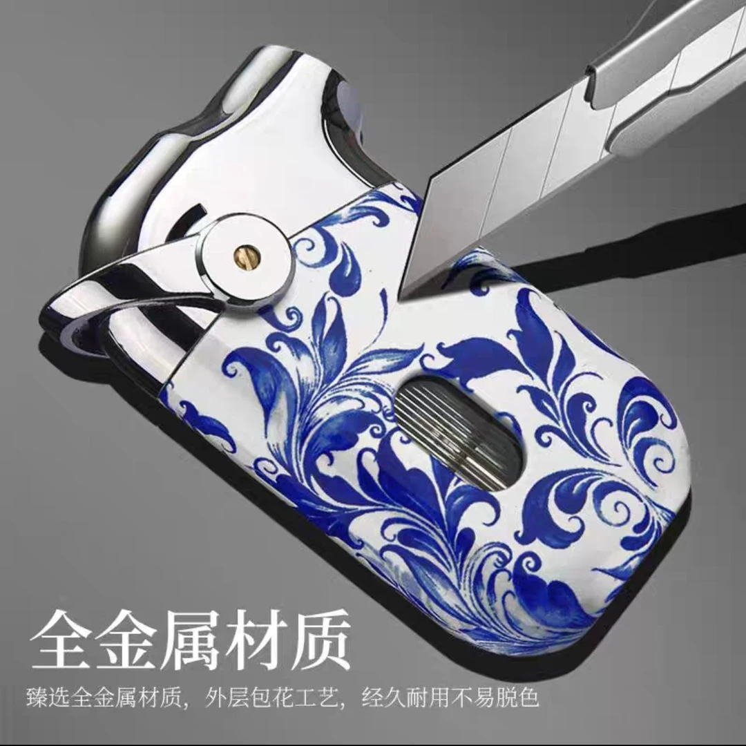 百诚防风充气耐用浣熊直充蓝焰摇臂打火机