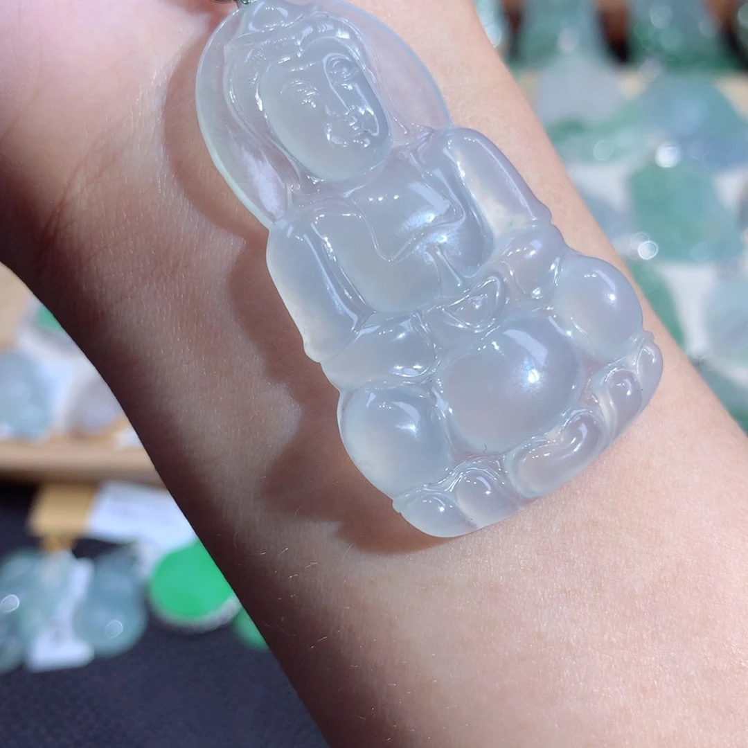 翡翠18K金镶嵌吊坠(不含链)翡翠