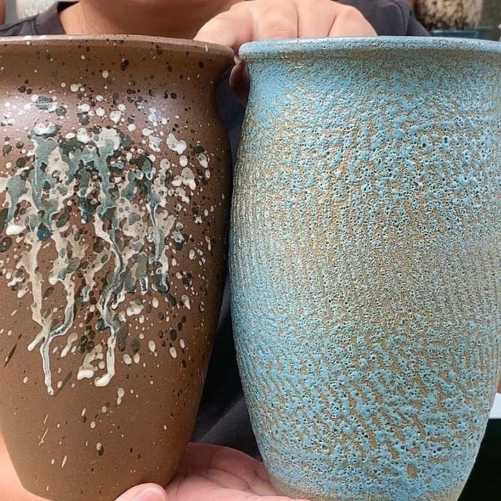 紫砂花盆口15高25瑕疵