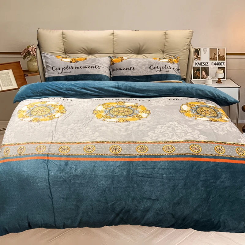 【6斤-8斤四件套】加绒加厚舒适柔软亲肤毛绒双面绒印花超柔