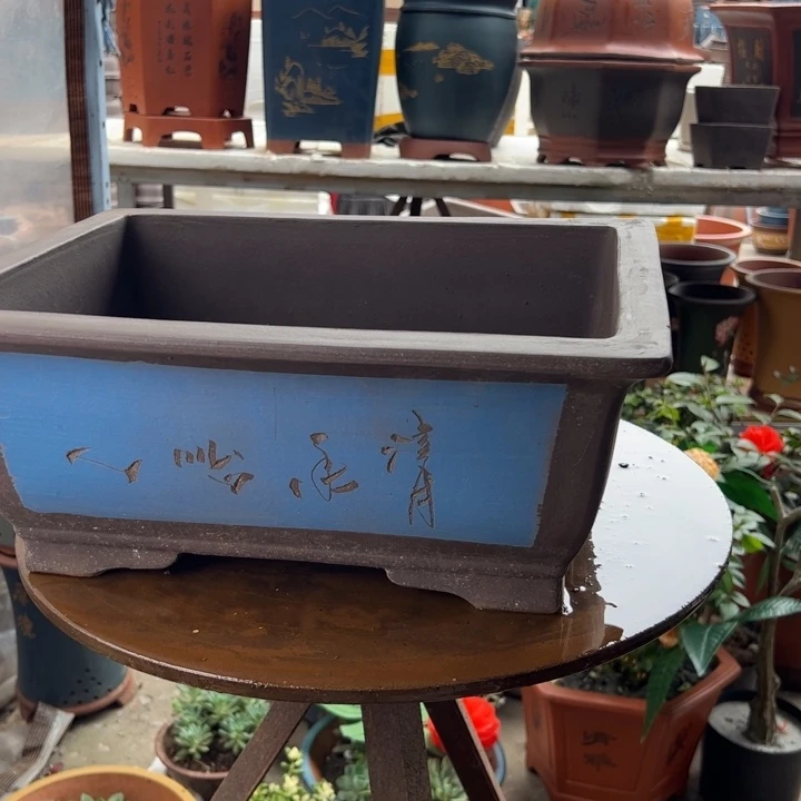 宜兴紫砂40蓝点菜马槽
