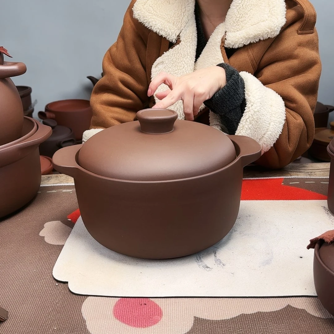 紫砂砂锅3.5升正品无暇